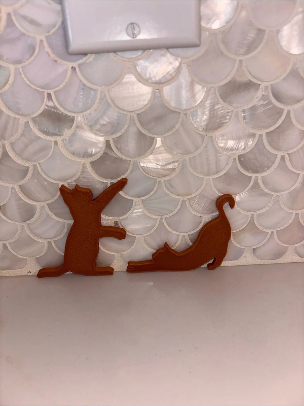 Wood Cat Wall Accent for Outlet - Decorative Home Wall Decor set of 3